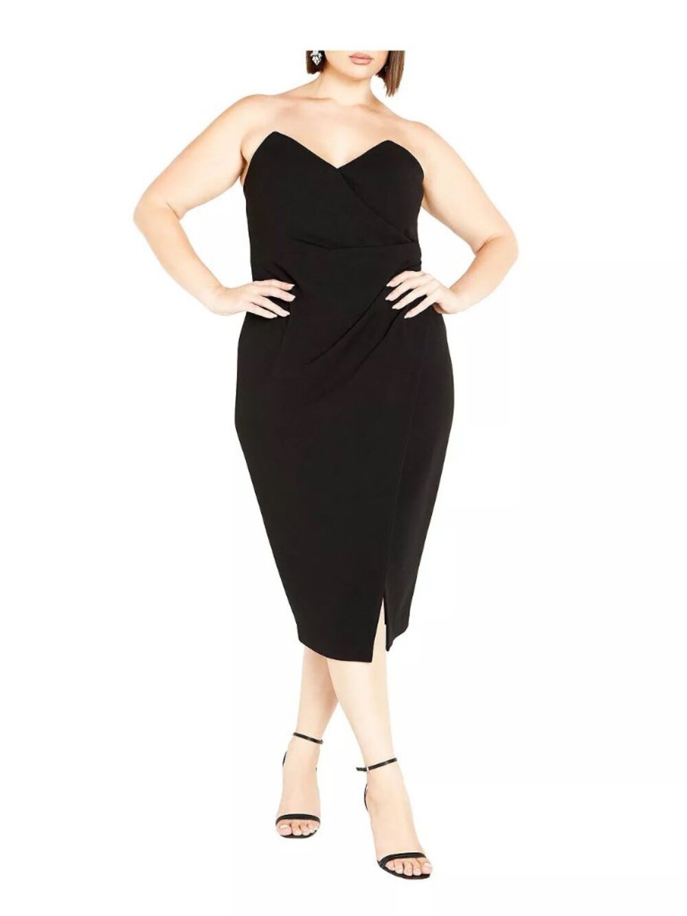 NWT City Chic Black Strapless 'Luisa' Dress, Sweetheart Neckline sizes 14, 16